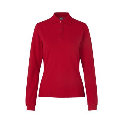 ID 0545 poloshirt med stretch, langærmet, dame, rød