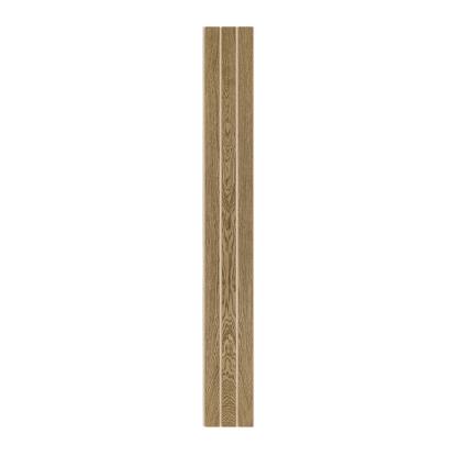 I-Wood Medio+ 3-lamel akustikpanel, mørkebrun olieret, beige filt og lys kerne, egefiner, 16 x 300 mm