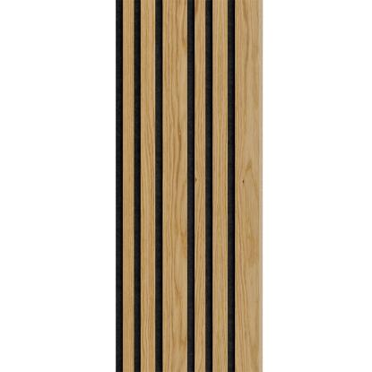 I-Wood Basic Mixed akustikpanel, klar olieret, sort filt og lys kerne, egefiner, 16 x 300 mm 