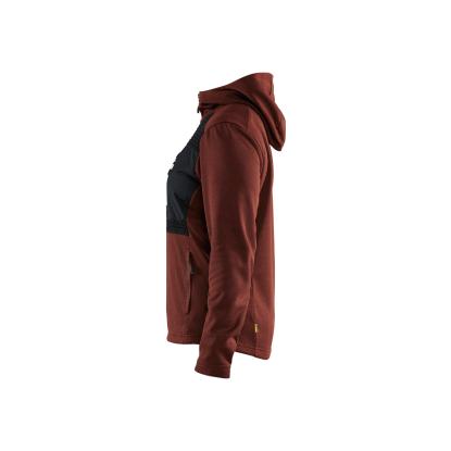 Blåkläder 3542 dame hættetrøje full zip, brændt rød/sort