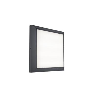 LUTEC HELENA firkantet udendørs LED væg/loftlampe, 22 x 22 cm, IP54, 4000K, mørk grå