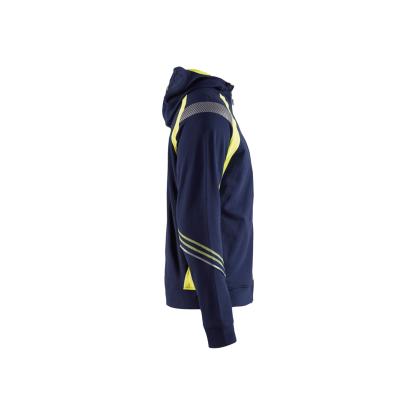 Blåkläder 3433 hættetrøje full zip, marineblå/hi-vis gul