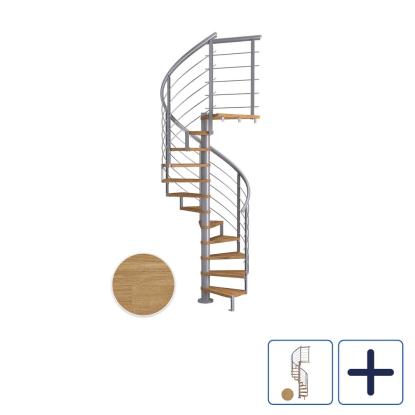 DOLLE Montreal DESIGN spindeltrappe, Ø120 cm, pearl grey/olieret eg