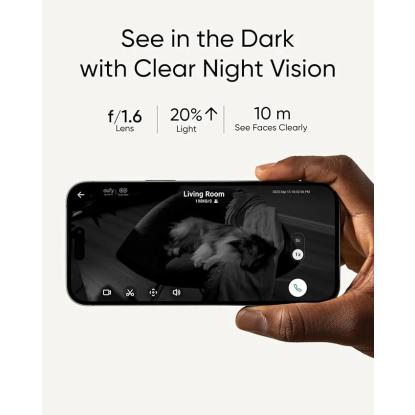 eufy S350 indendørs sikkerhedskamera med dreje-, vippe- og zoomfunktion, 4K