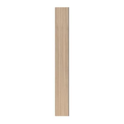 I-Wood Basic 3-lamel akustikpanel, ubehandlet natur, beige filt og sort kerne, egefiner, 17 x 300 mm 