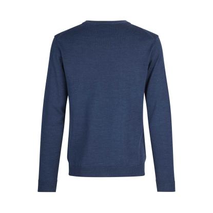 Seven Seas S650 The knit pullover med rund hals, blå melange