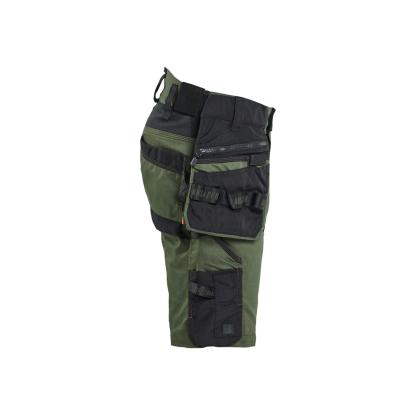 Blåkläder 1972 striker håndværkershorts med stretch, skovgrøn/sort