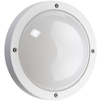 SG Armaturen Primo væglampe, Ø27 cm, E27, IP65, mat hvid