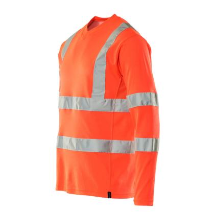 MASCOT SAFE CLASSIC T-shirt, langærmet, hi-vis rød