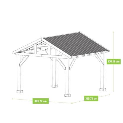 Westmann Yukon pavillon, cedertræ/aluminium, 330 x 365 x 427 cm - 15,59 m²