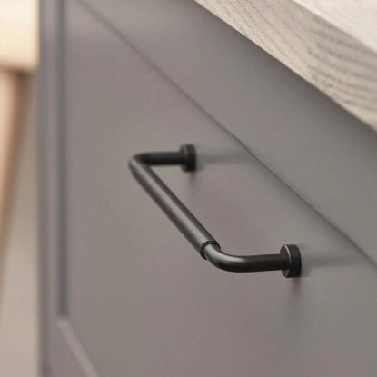 Beslag Design Lounge greb, 160 mm, sort/sort læder