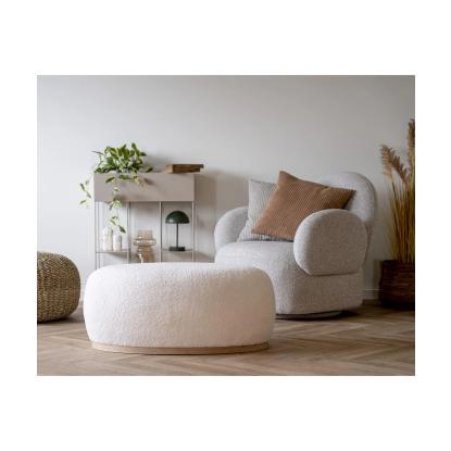 Loungestol med drejefunktion, bouclé, lysegrå