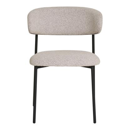 Mira spisebordsstol, bouclé og sorte ben, sand