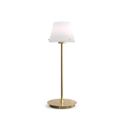 Herstal Gil bordlampe, G9, satin messing