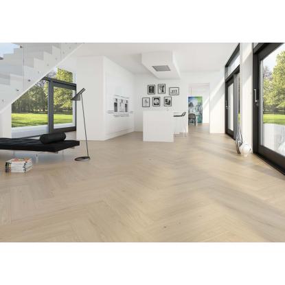 Moland Castle Collection Living Cambridge Stavparket parketgulv, venstre stav, eg, hvid olie