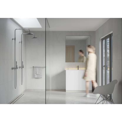 Fibo Stone vådrumspanel med 60 x 60 cm fliselook, 10 x 600 x 2400 mm, bianco marble silk