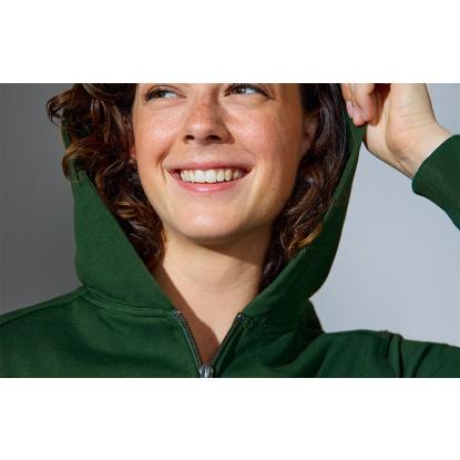 ID PRO Wear CARE 0389 hættetrøje med lynlås, dame, flaskegrøn