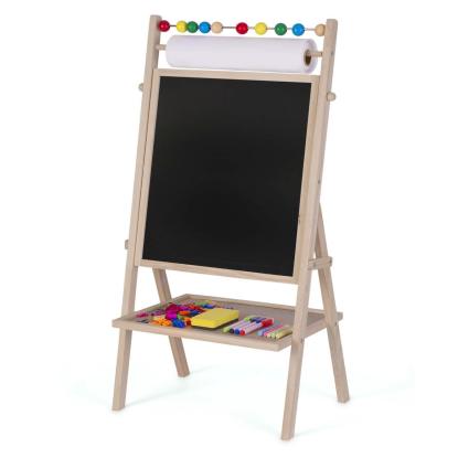 Staffeli med whiteboard, kridttavle og papir inkl. tilbehør, 62 x 28 x 44 cm