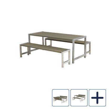 PLUS plankesæt, gråbrun/nåletræ, 186 cm