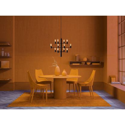 Herstal Manola LED lysekrone, 12 x E14, dæmpbar, sort