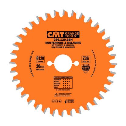 CMT rundsavsklinge til aluminium og plastik, Z36 NE Neg, Ø120 x 1,8 x 20 mm
