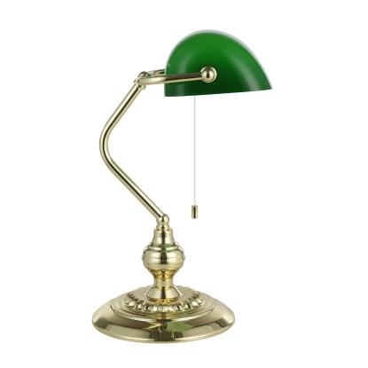 EGLO BANKER bordlampe, E27, messing/grøn