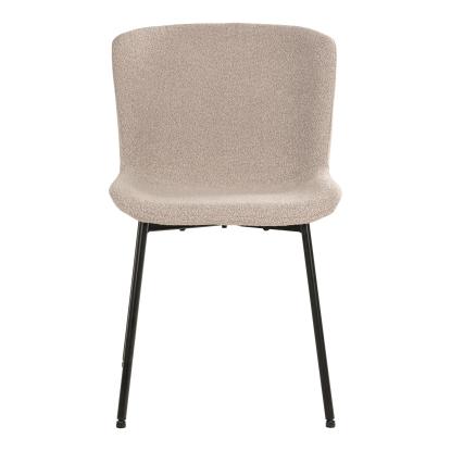 Spisebordsstol i bouclé, beige med sorte ben