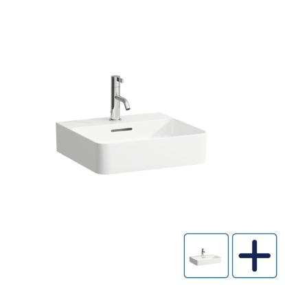 LAUFEN Val håndvask med hanehul, Saphir keramik, hvid