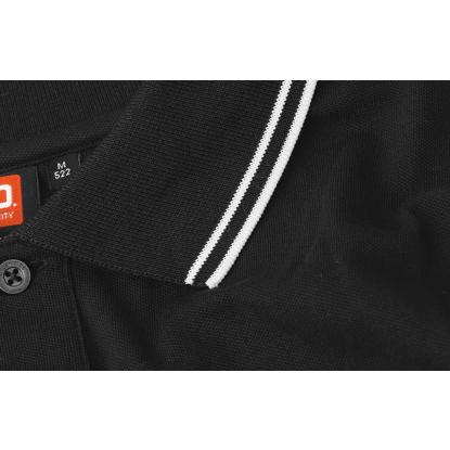 ID 0522 Kontrast poloshirt med stretch, sort