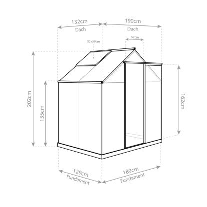 Westmann Flora 64 drivhus, aluminium/polycarbonat, sølv - 2,51 m²