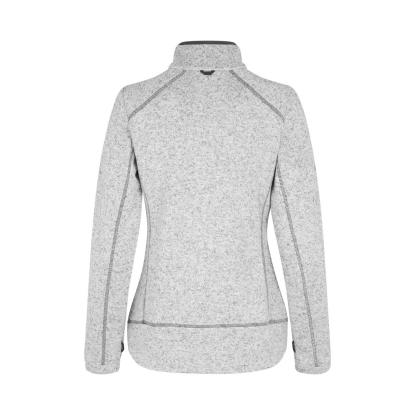 ID 0848 Zip-n-Mix strikfleece cardigan, melange, dame, grå melange