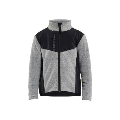 Blåkläder 5207 strikket fleecetrøje til børn, gråmeleret/sort