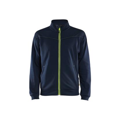 Blåkläder 3362 sweatshirt full zip, mørk marineblå/hi-vis gul
