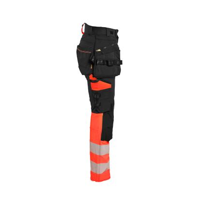 Blåkläder 7025 dame high vis buks 4-vejs stretch, sort/hi-vis rød