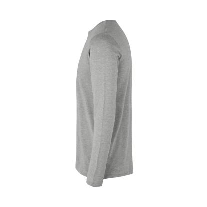 ID 0518 Interlock T-shirt med lange ærmer, grå melange
