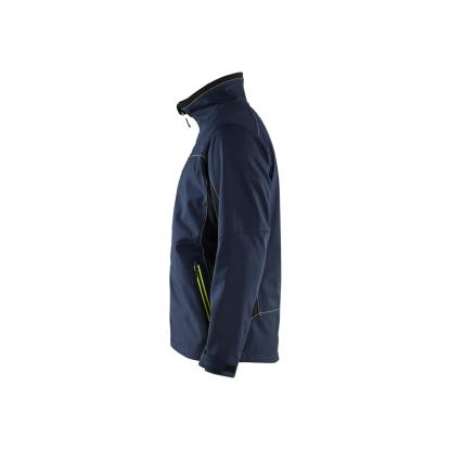 Blåkläder 4950 softshell jakke, mørk marineblå/hi-vis gul
