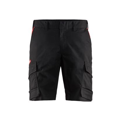 Blåkläder 1446 industri shorts med stretch, sort/rød