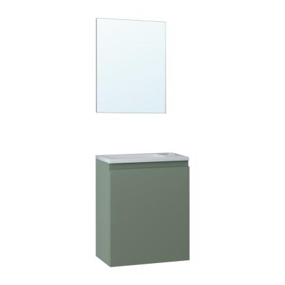 Nortiq Pisa One-Box badmøbel med vask og spejl, støvet grøn, 40,2 cm