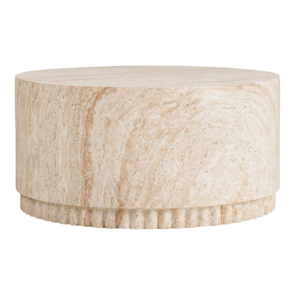 Bonn sofabord med rillet base, natur, Ø75 cm
