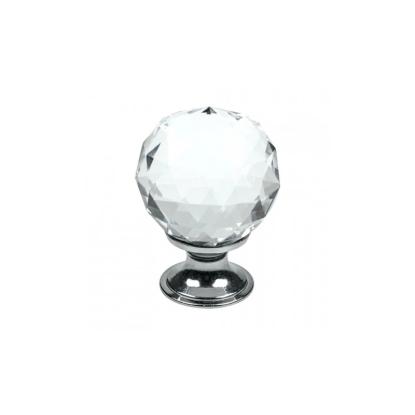 Beslag Design Diamond knop, Ø30 mm, glas/krom