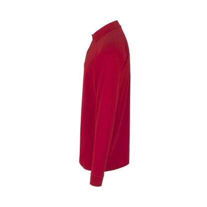 ID PRO Wear 0336 poloshirt med lange ærmer og trykknap, rød
