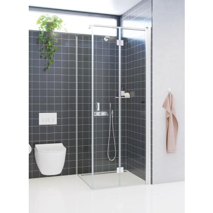 Scanbad Match B foldedør, H200 cm, satin/klart glas