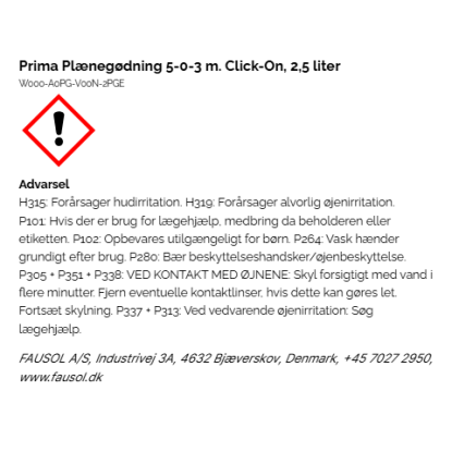 PRIMA click on plænegødning - 2,5 liter