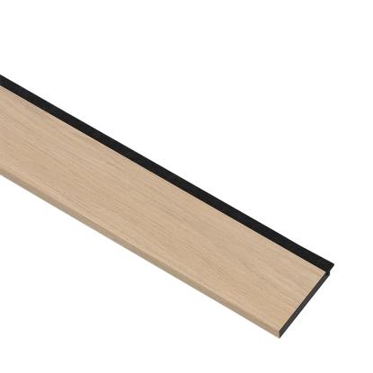 I-Wood afslutningsliste til 3-lamel akustikpanel, ubehandlet natur, sort filt og sort kerne, egefiner, 17 x 92 mm