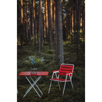 Varax Retro cafébord, sammenklappelig, hvid/rød - 50 x 75 cm