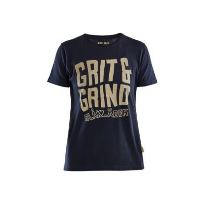 Blåkläder 9409 dame t-shirt grit and grind, mørk marineblå