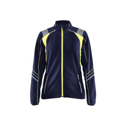 Blåkläder 4973 dame microfleece jakke, marineblå/hi-vis gul