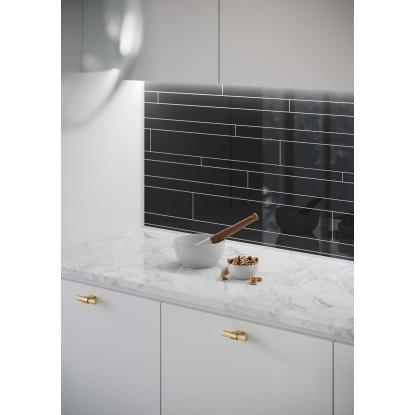 Fibo Kitchen Board vægplade med brudskifer fliselook, 10 x 600 x 580 mm, new york black high gloss  - 2 stk.