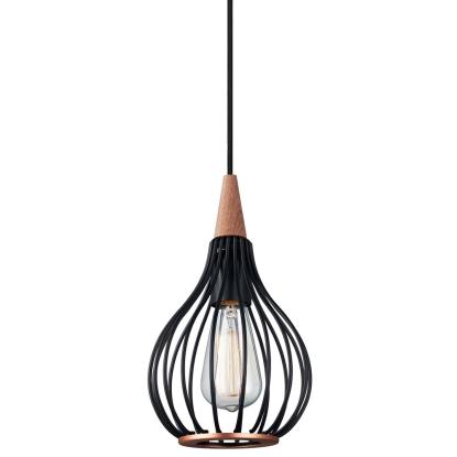 Halo Design Drops pendel, Ø17 cm, E27, sort/mørkt træ