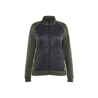 Blåkläder 3419 dame hybrid sweatshirt, efterårsgrøn/sort